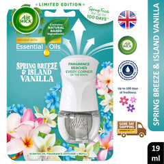 Air Wick Plug In Refills Air Freshener Spring Breeze Island Vanilla Oil 19ml