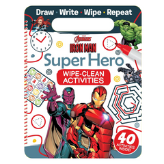 Marvel Avengers Iron Man Clean Wipe Activities Book For Kids Draw Write Repeat