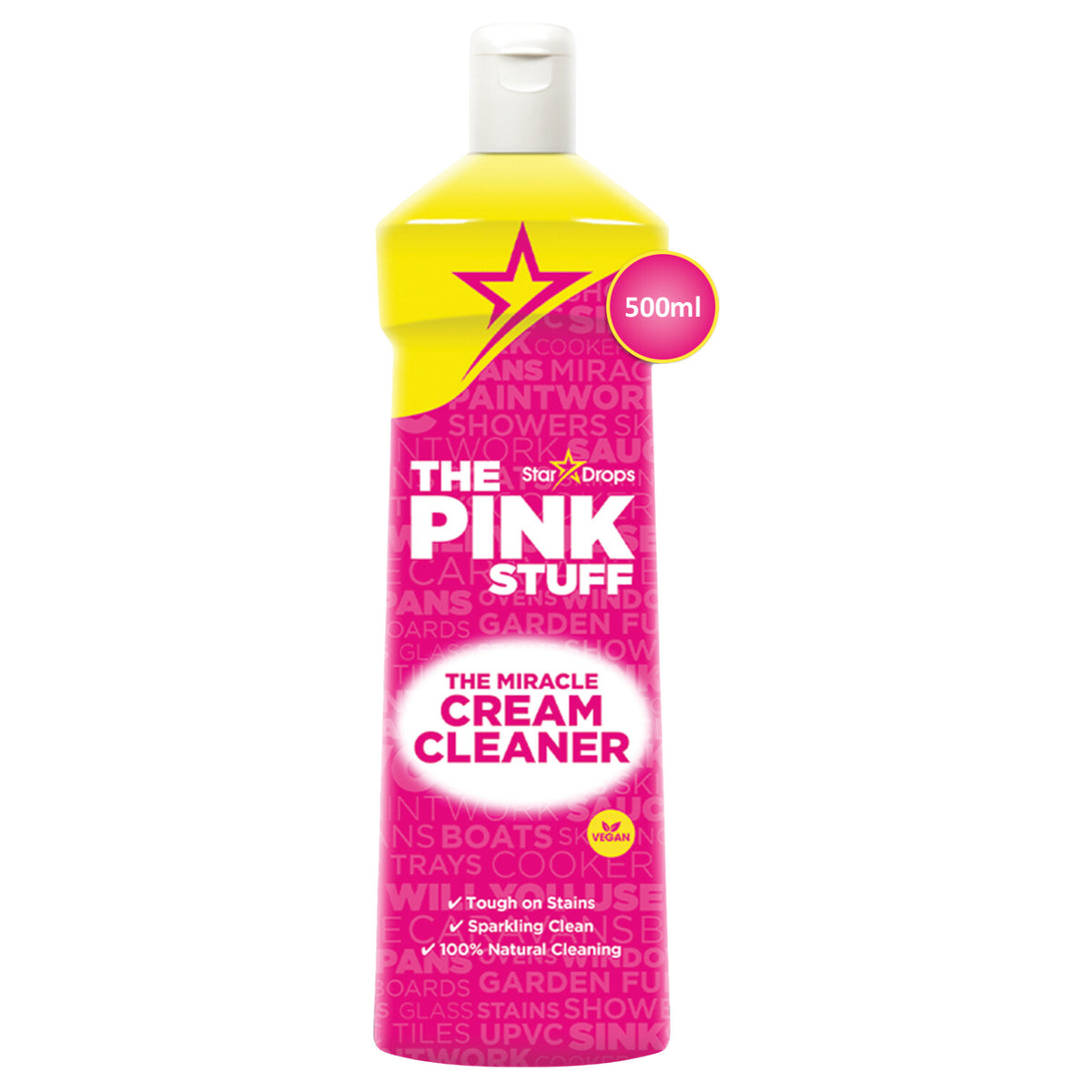 The Pink Stuff Miracle Cream Cleaner Hard Surface Grease Stain Remover 500ml