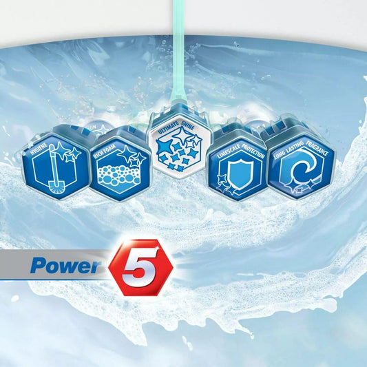 Domestos Power 5 Toilet Cleaner Rim Block Fresh Winter Breeze Fragrance Hygiene