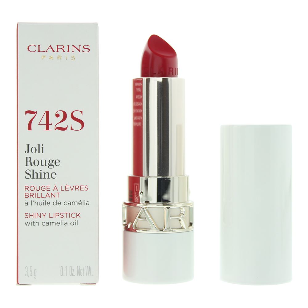 Clarins Joli Rouge Shine 742S Pretty Red Lipstick 3.5g