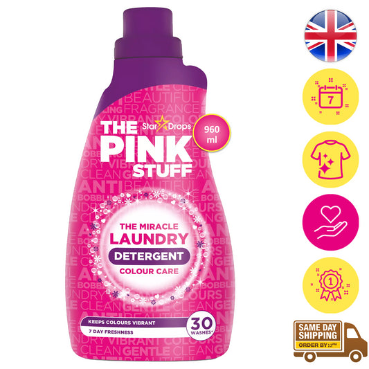 The Pink Stuff Miracle Laundry Liquid Detergent Stain Remover 30 Washes 960ml
