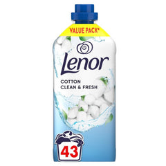Lenor Cotton Clean Fabric Conditioner Long Lasting Freshness Odour Defence 1.42L