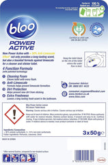 Bloo Power Active Toilet Rim Block Freshener Anti Limescale 3 Pack Lemon 50G
