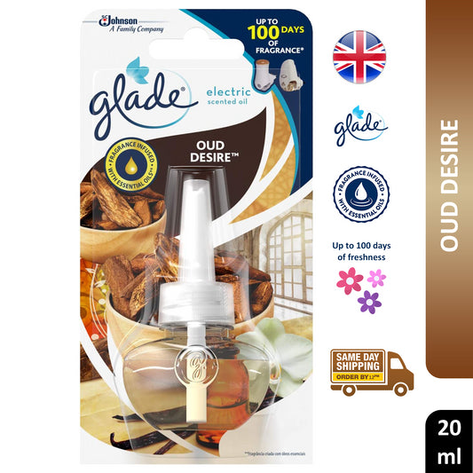Glade Electric Plugin Oud Desire Scented Oil Fragrance Air Refill 20ml