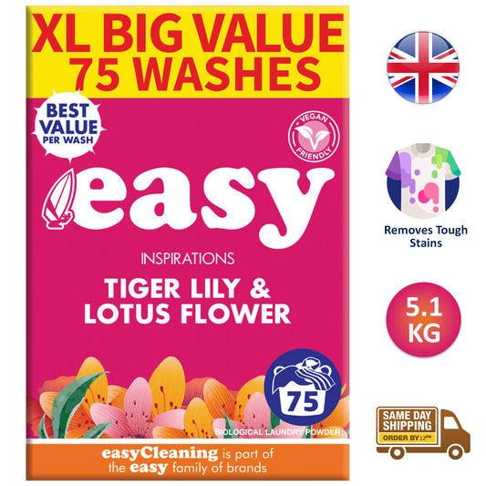 Easy Bio Washing Laundry Detergent Powder Cloths Fabric Cleaner 75 Washes 5.1Kg