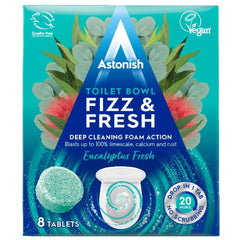Astonish Toilet Bowl Fizz & Fresh Eucalyptus Fresh Deep Cleaning Foam 8 Tablets