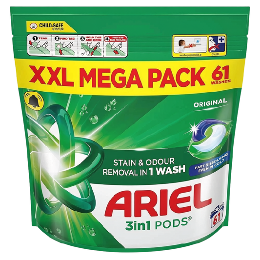 Ariel 3 in 1 Pods Original XXL Mega Pack – 61 Washes