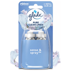 Glade Sense & Spray Pure Clean Linen Air Freshener Refill Duo (2 x 18ml) - Home Office Hotel
