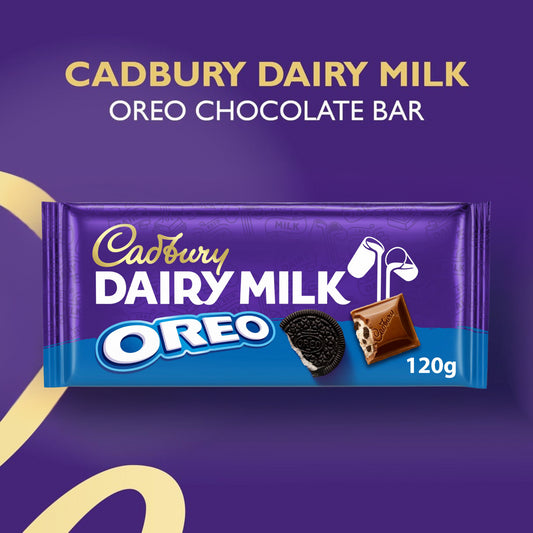 Cadbury Dairy Milk Crunchy Oreo Cookie Pieces Creamy Smooth Chocolate Bar 120G