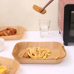 Air Fryer Disposable Non-Stick Baking Steamer Rectangle 50Pcs Paper Parchment