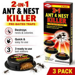 Doff Ant Killer Bait Station 2 in 1 Pre-Baited Ant Control Trap Destroy Nest 3PK