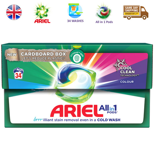 Ariel Colour All In 1 Pods Laundry Stain Remover Detergent Washing Tablet 34Wash