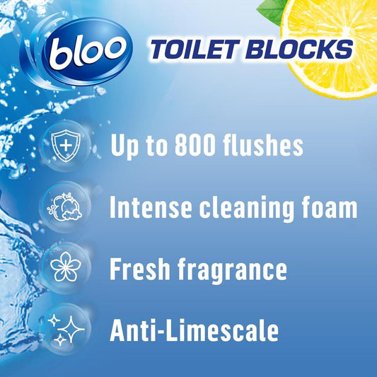 Bloo Toilet Blooks 2 In 1 Lemon Cleaning Foam Fresh Scent Limescale Prevention
