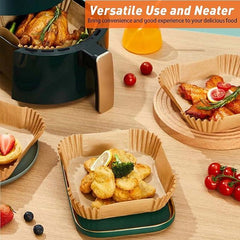 Air Fryer Disposable Non-Stick Baking Steamer Liner Paper Parchment Square 50Pcs