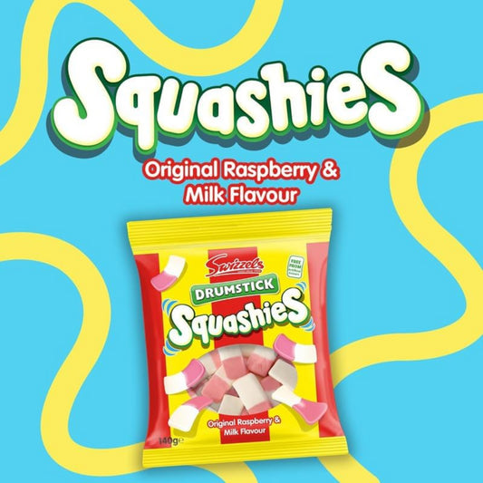 Swizzels Squashies Drumstick Original Raspberry & Milk Flavour Sweet Candy 120g