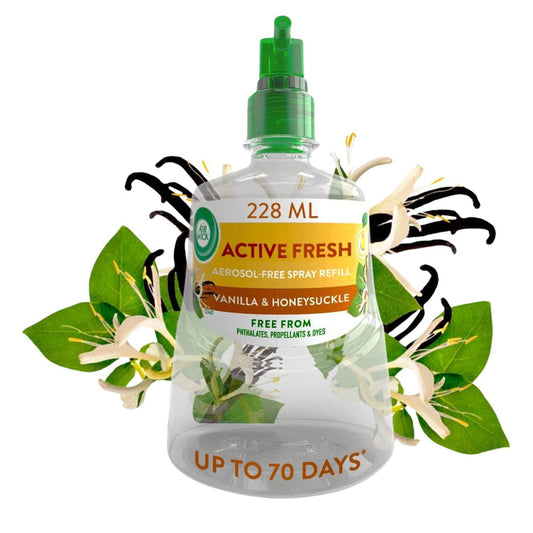 Air Wick Active Fresh Spray Refill Air Freshener Vanilla & Honeysuckle 228ml