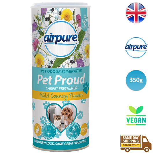 Airpure Pet Proud Carpet Freshener Odour Eliminator Wild Country Flower 350G