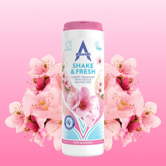 Astonish Shake & Fresh Pink Blossom Similar And Loop Pile Carpets Freshener 400G