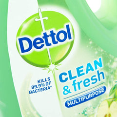 Dettol Clean Fresh Multipurpose Cleaner Anti Bacterial Refreshing Green Apple 1L