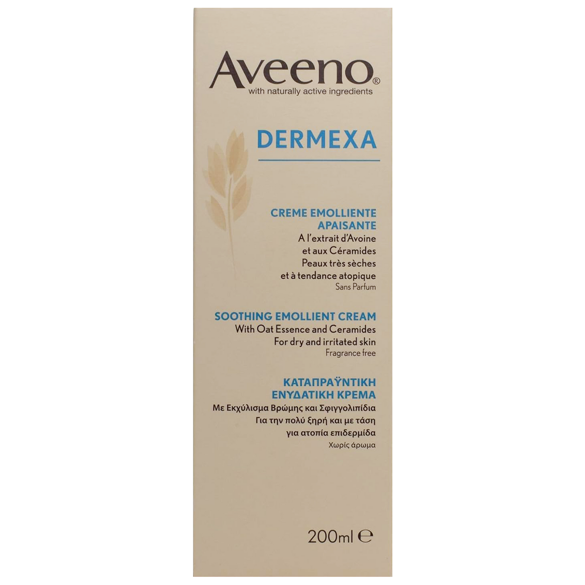 Aveeno Dermexa Daily Emollient Cream Clinically Proven Fragrance Free 200ml
