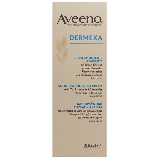 Aveeno Dermexa Daily Emollient Cream Clinically Proven Fragrance Free 200ml
