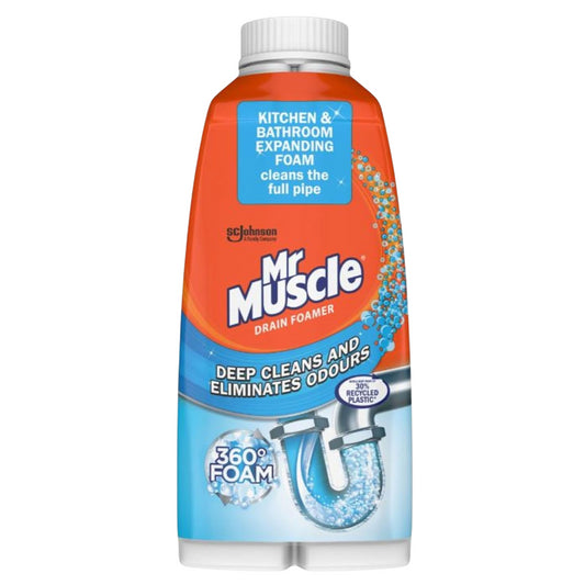 Mr Muscle Drain Foamer Kitchen Sink Bathroom Expanding Foam Pipe Cleaner 500ml