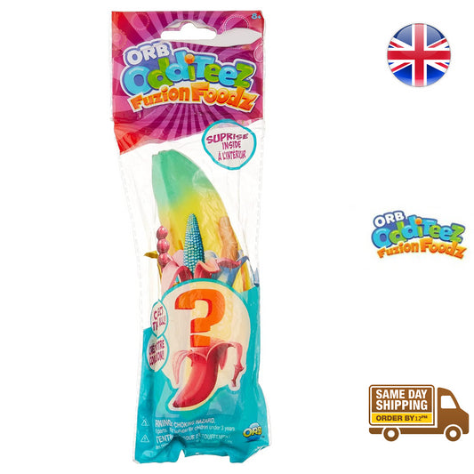 Orb Odditeez Fuzion Foodz Surprise Inside Squishies Banana Toy Collection