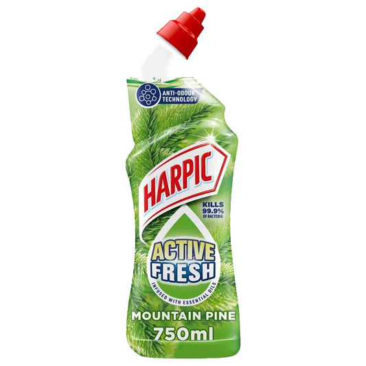 Harpic Active Fresh Toilet Gel Cleaner Lasting Fragrance Mountain Pine 750ml