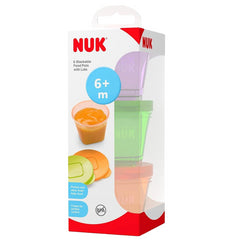 Nuk Baby Stackable Food Storage Pots With Lids Microwave & Freezer Safe 6 M+ X6