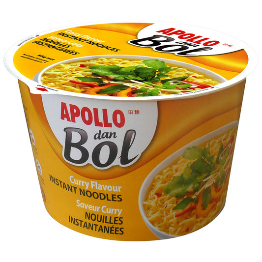 Apollo Instant Noodles Bowl Curry Flavour Quick Snack Meal 85G