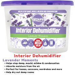 Airpure Interior Dehumidifier Damp Moisture Mould Remover Lavender Moments 500ml