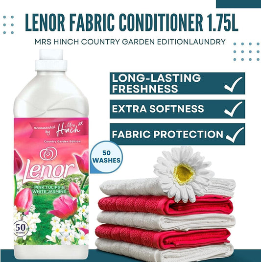 Lenor Fabric Conditioner Freshener Pink Tulips & White Jasmine 50 Washes 1.75L