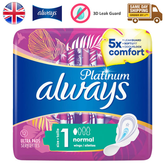 Always Platinum Normal Size 1 Sanitary Ultra Pads Towels With Wings Prevent Leak
