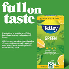 Tetley Tea Green Tea Bags Lemon Individually Wrapped Sachets