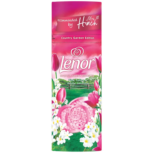 Lenor In Wash Laundry Scent Booster Pink Tulips White Jasmine Infuses Cloth 176G