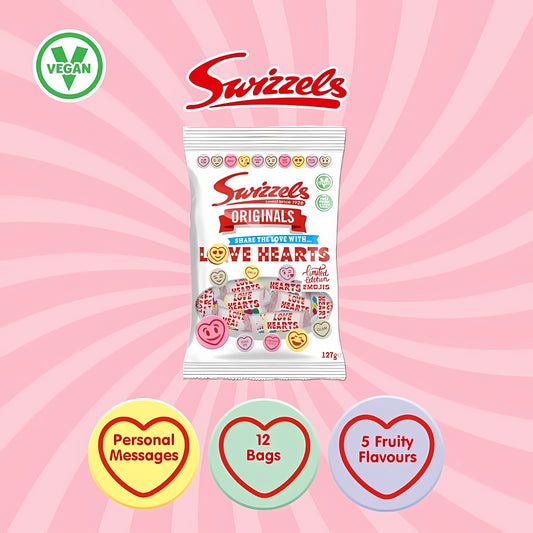 Swizzels Love Hearts Originals Mix Sweet Vegan Candy 127G
