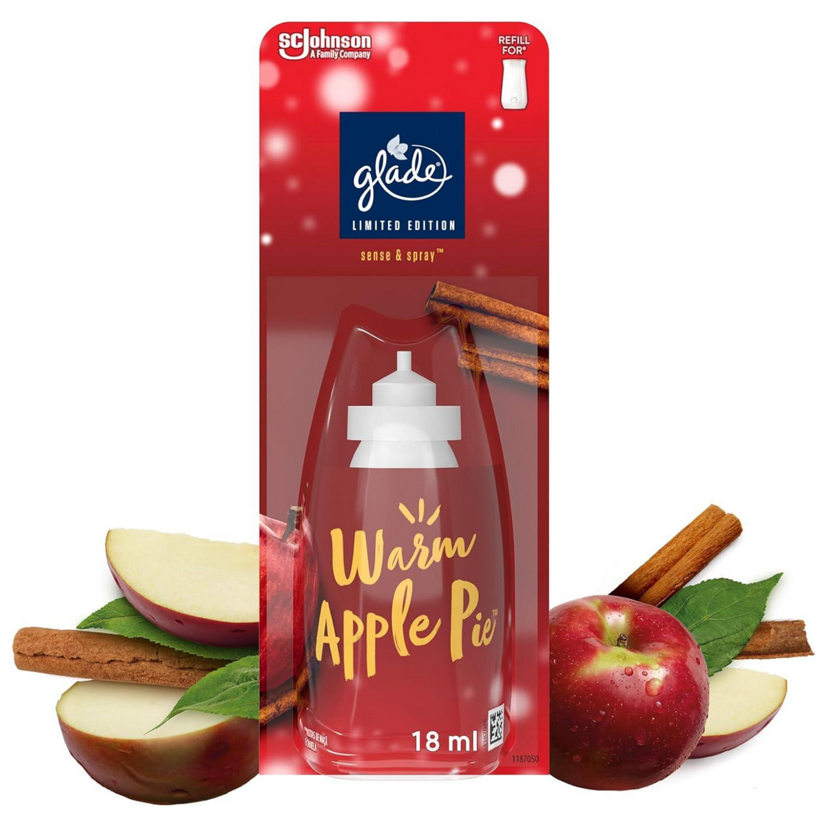 Glade Sense & Spray Warm Apple Pie Air Freshener Refill Home Office Hotel 18ml