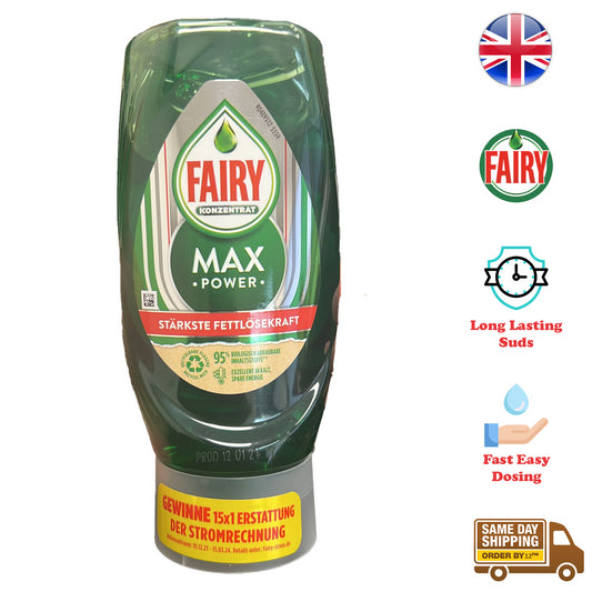 Fairy Max Power Washing Up Liquid Kitchen Dish Grease Cleaner Original 370ml