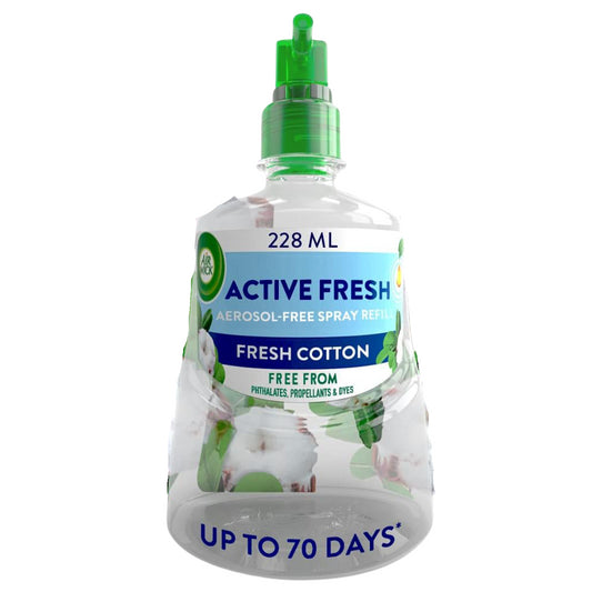 Air Wick Active Fresh Spray Refill Air Freshener Fresh Cotton Fragrance 228ml