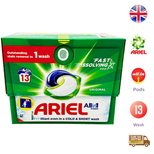 Ariel All In 1 Pods For Laundry Clothes Fabric Stain Remover Original 13W