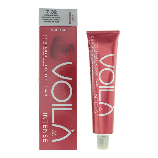 Intercosmo Voila� 3C Intense 7.32 Medium Beige Blonde Hair Colour 60ml For Women