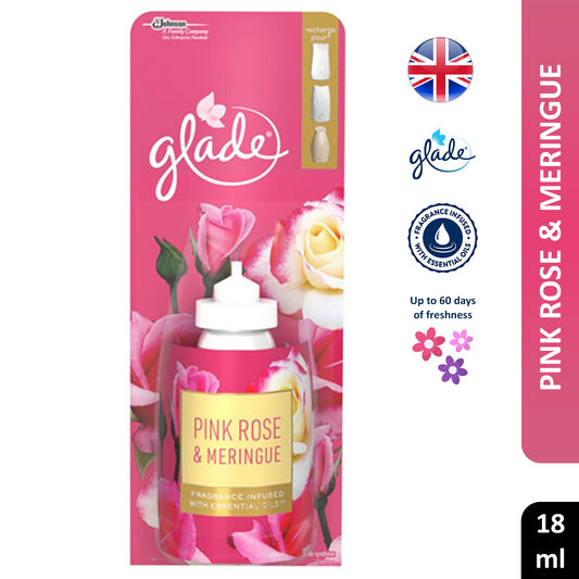 Glade Sense & Spray Pink Rose Meringue Air Freshener Refill Home Office Spa 18ml