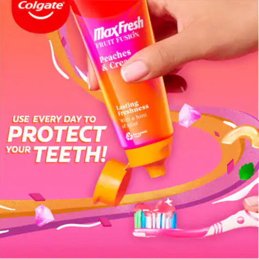 Colgate Max Fresh Frutt Fusion Peaches & Cream Lasting Freshness Toothpaste 75ml