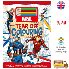 Marvel Tear Off Colouring Book Favourite Characters For Kids Children Boys Girls