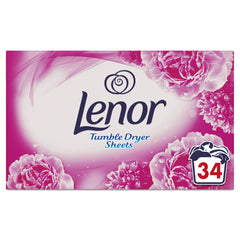 Lenor Pink Blossom Tumble Dryer Sheets Laundry Fragrance Softener 34s