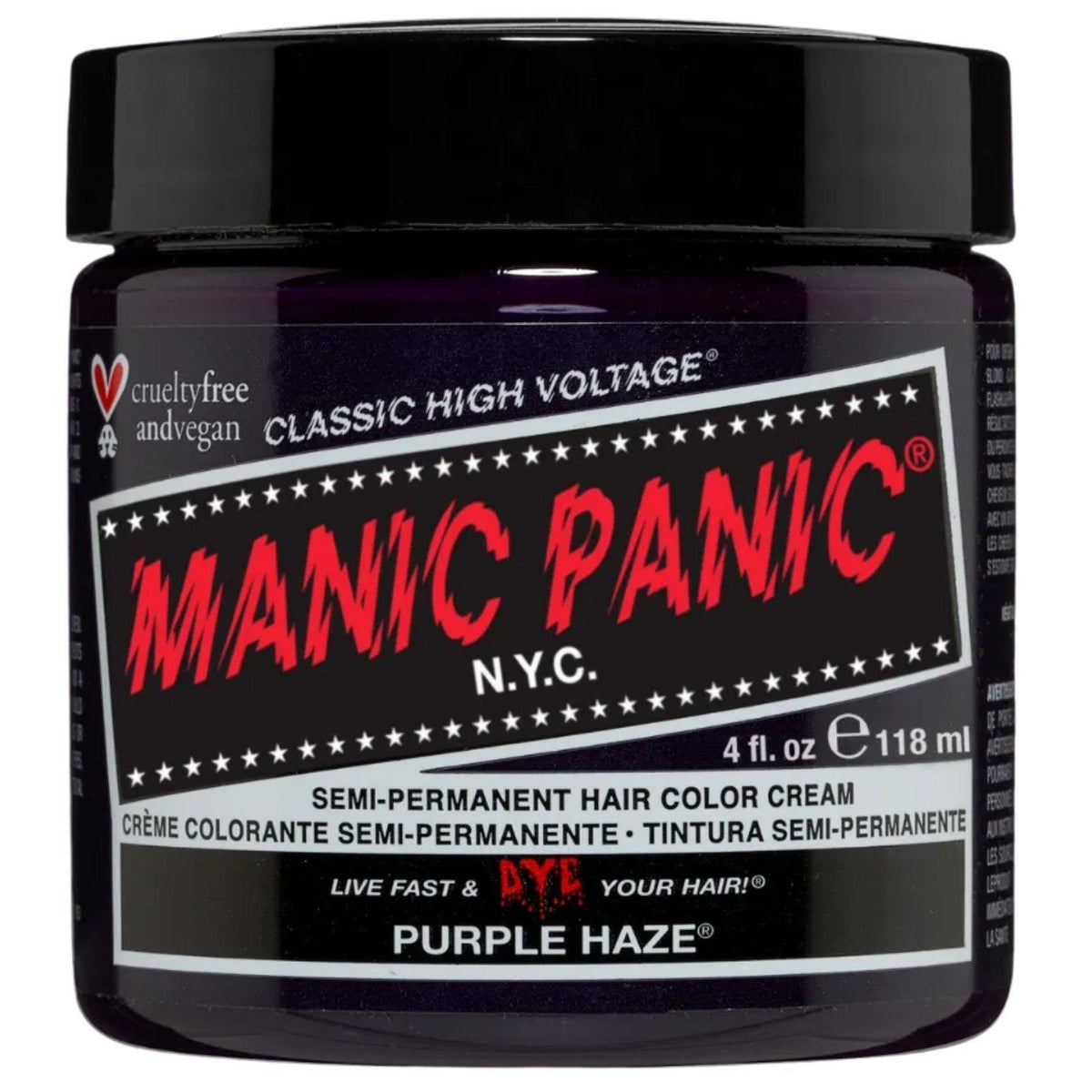 Manic Panic High Voltage Purple Haze Hair Dye SemiPermanent Color Cream 118ml