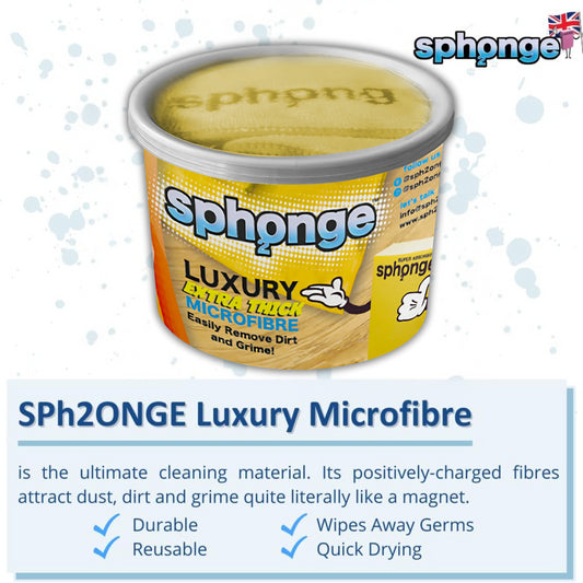 Sph2Onge Luxury Microfibre Yellow Tub Extra Thick Dirt Cleaner Remover