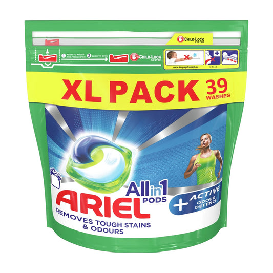 Ariel All In 1 Pods Laundry Detergent Washing Tablet Active Odour Defence 39Wash