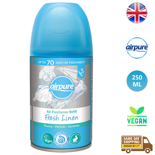 Airpure Air Freshener Refills Home Room Fragrance Spray Fresh Linen 250ml